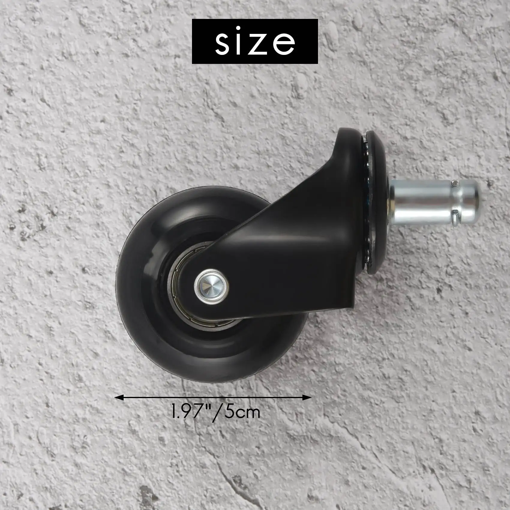 Rodas do rodízio da cadeira da substituição de 5 pces 2 polegadas, rodas resistentes com haste plug-in 7/16x7/8 polegadas, rolamento silencioso & suave