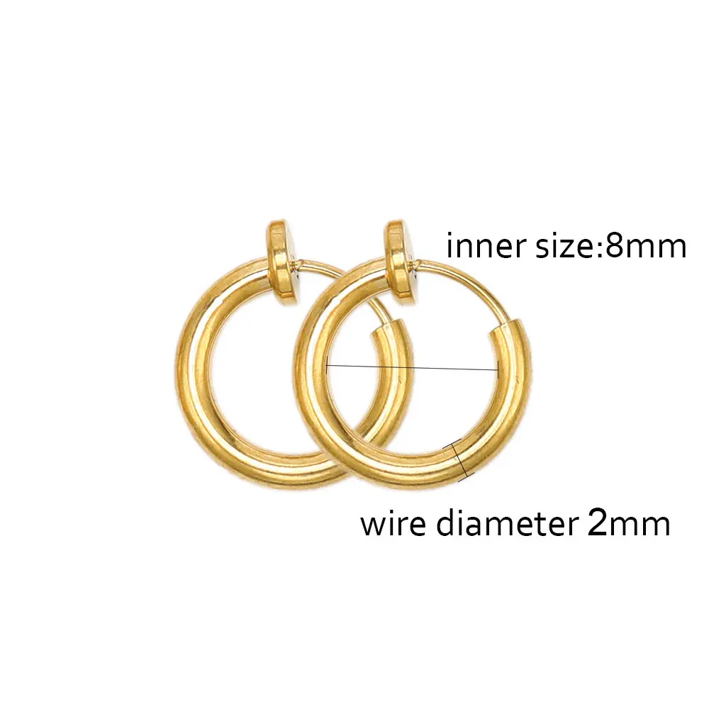 5/1Pairs Stainless Steel Without Ear Holes Clip Hoops Without Drilling Earring for Clip Earring Without Piercing Jewelry Making