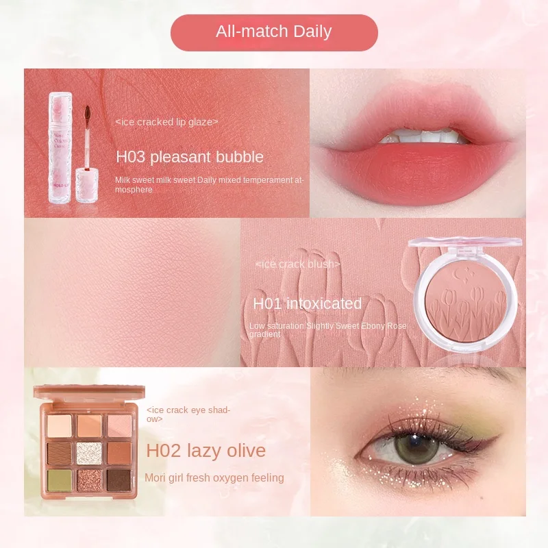 HOLD LIVE Ombretto Blush Lip Glaze Set Confezione regalo Kit trucco tavolozza ombretto verde blu opaco