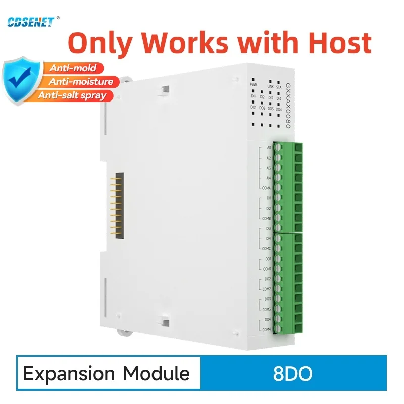 

Модуль удаленного ввода-вывода расширения 8DO RS485 Ethernet CDSENET GXXAX0080, сбор аналогового коммутатора Modbus TCP RTU работает с хостом