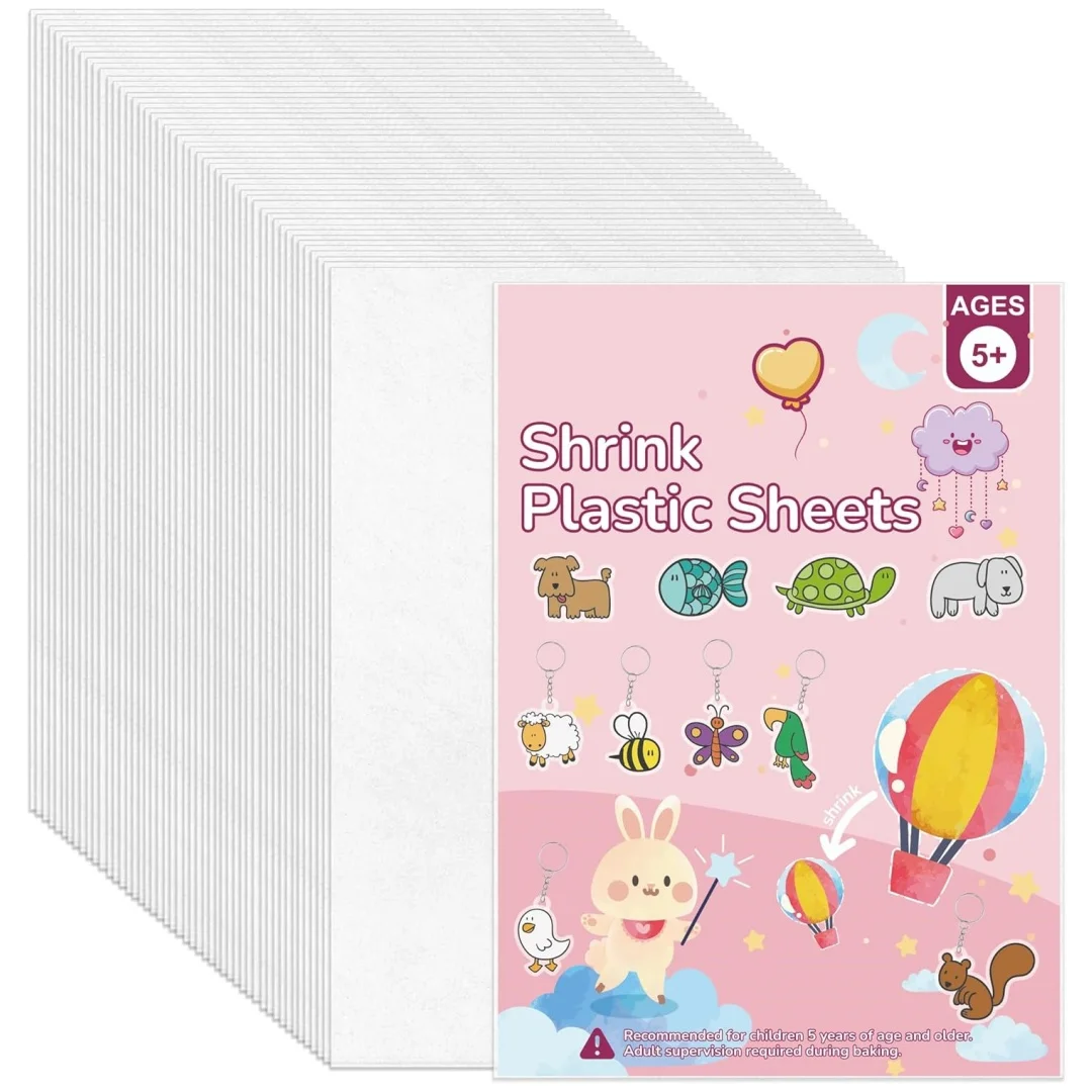 20 piece heat shrink paper kit, heat shrink art paper, suitable for DIY production of bracelet keychains with heat shrink sheets
