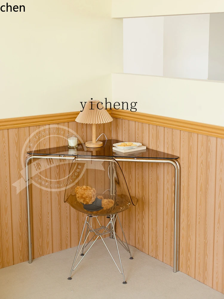 Picture 4: HXL small apartment light luxury simple stainless steel corner table corner desk writing desk
