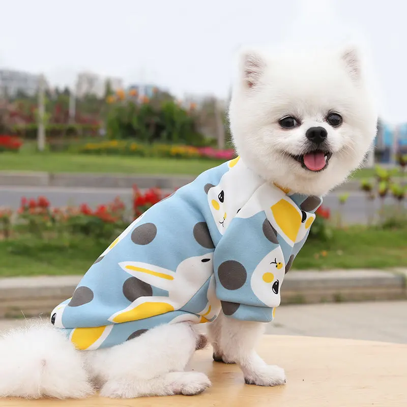 Autumn Winter Spring Cartoon Small Medium Dogs Clothes Clothing Vests Cotton Pet Puppy Cat Kitten Hoodies