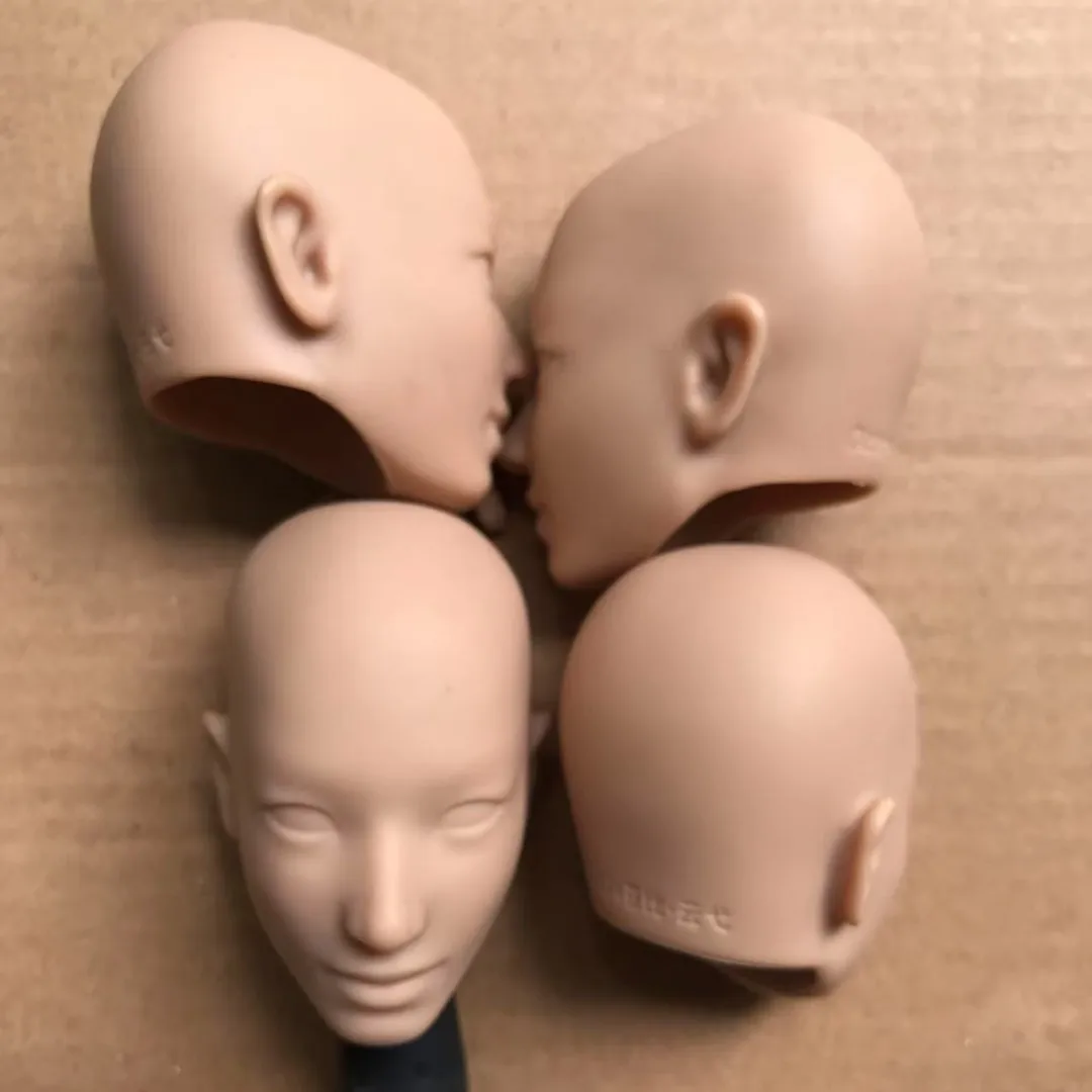 MENGF FR Color Bald Doll Heads Small Defectives With Black Dots Doll Heads Japan White Pink Beige Hungarian Latin Skin Doll Part