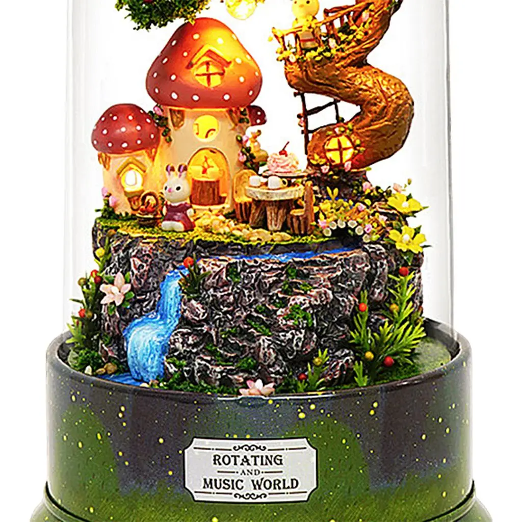 DIY มินิตุ๊กตาจิ๋วชุดกระท่อมประกอบ 3 มิติพร้อมเฟอร์นิเจอร์ทําด้วยมือ