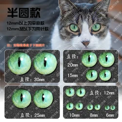 HD Colored Glass Eyes Needle Type Cat's Craft Eyes Glass Cabochon B for DIY Jewelry Making