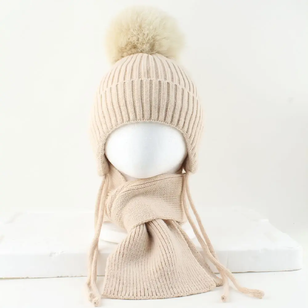 Kids Winter Warm Knitted Hat For DANCHAOFAN Unisex Children Striped Beanie Fleece Lined Ear Protection Outdoor Cap