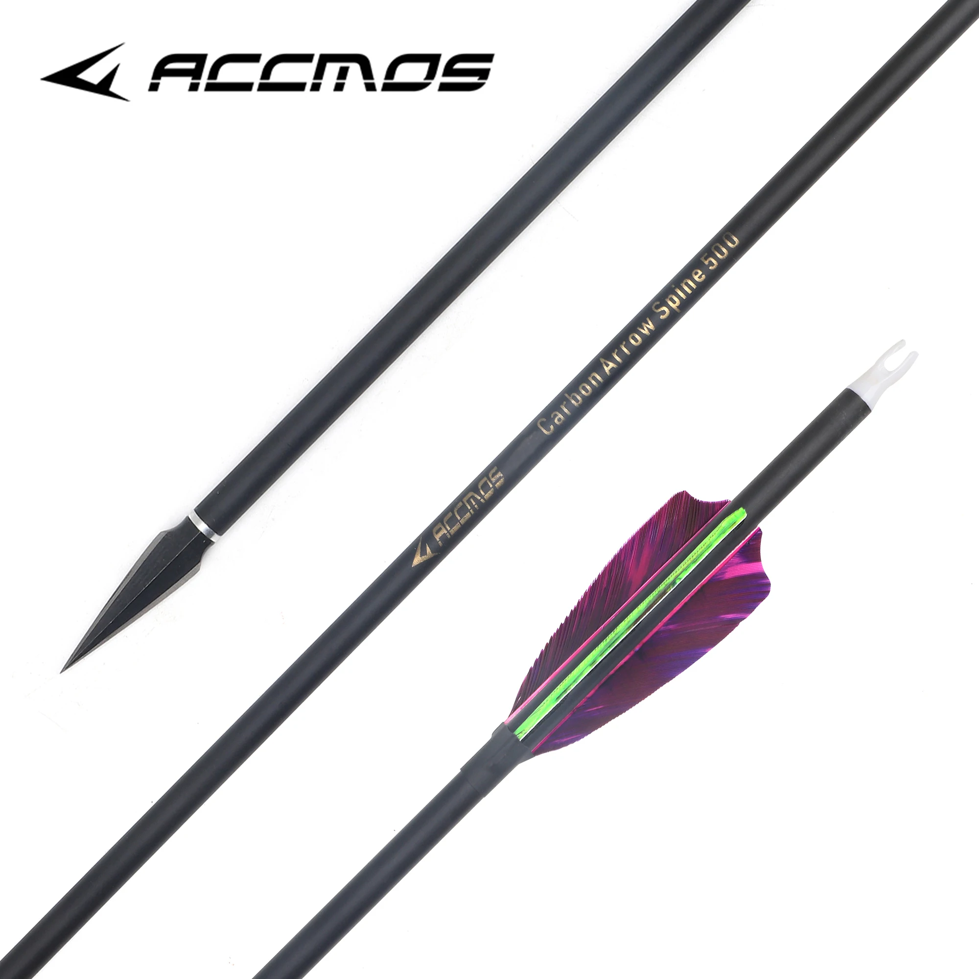 12pcs Archery Carbon Arrow ID6.2 Spine 300 350 400 500 600 700 800 Real Feather Hunting Shooting Accessories