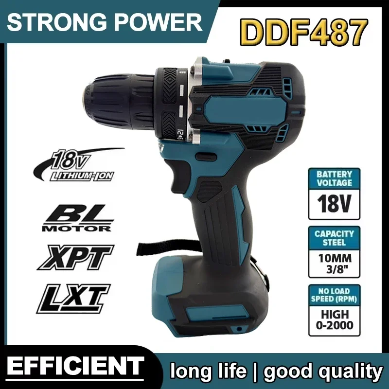 

Подходит для Makita DDF487, 18 В, бесщеточная электрическая дрель, подходит для пятижилочной ударной дрели декоративной команды, использует аккумулятор Makita 18 В
