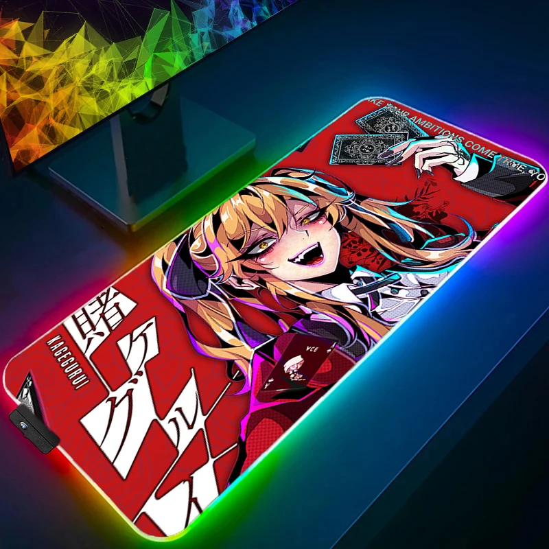 LED Muismat Anime Gamer Gaming Accessoires Varmilo Leuke Toetsenbord Pad RGB PC Computer Sexy Meisje Bureau Mat Tapijt Kawaii Muismat