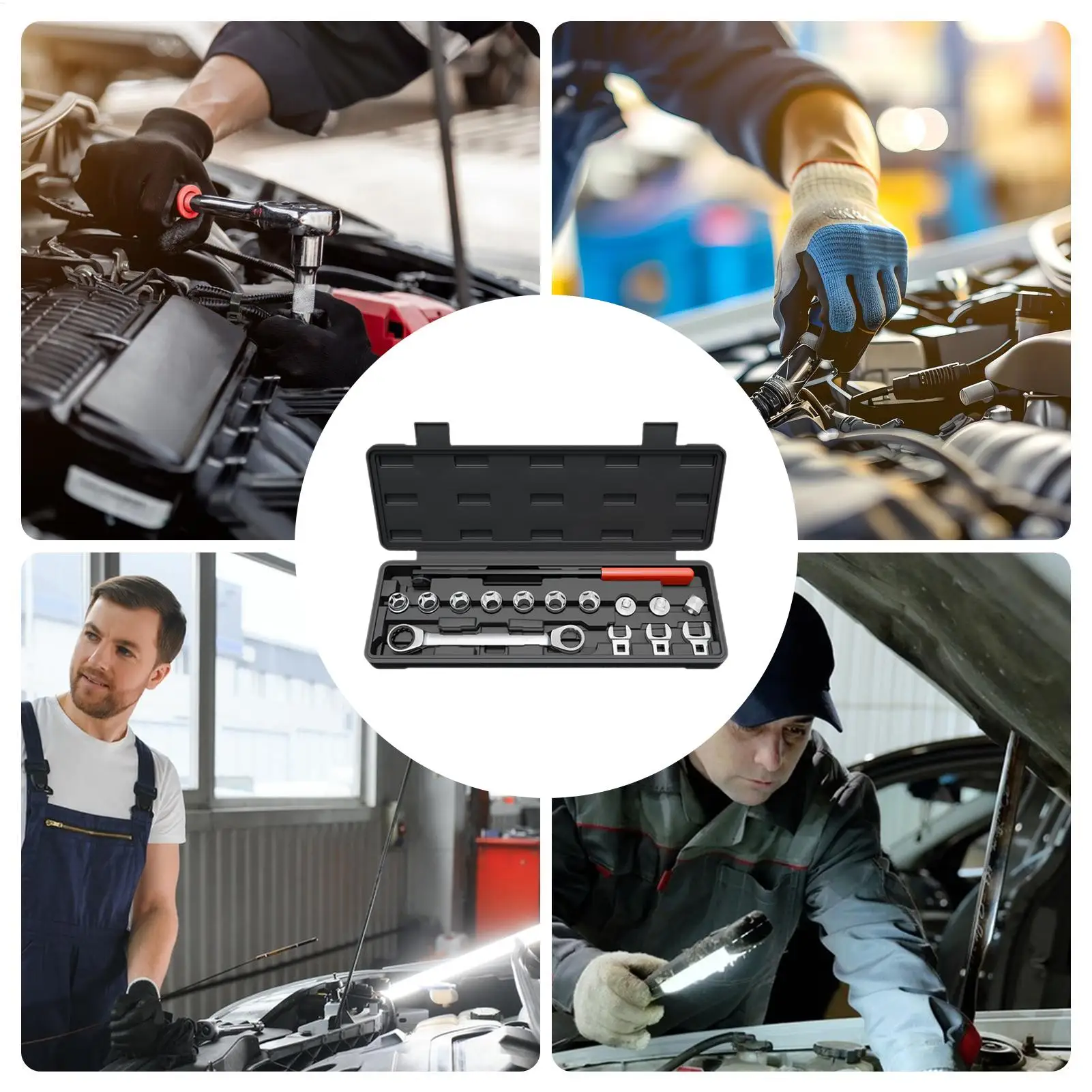 أداة شداد حزام اعوج أدوات صيانة السيارات مفتاح إزالة بكرة المهمل للميكانيكا المهنية للسيارات