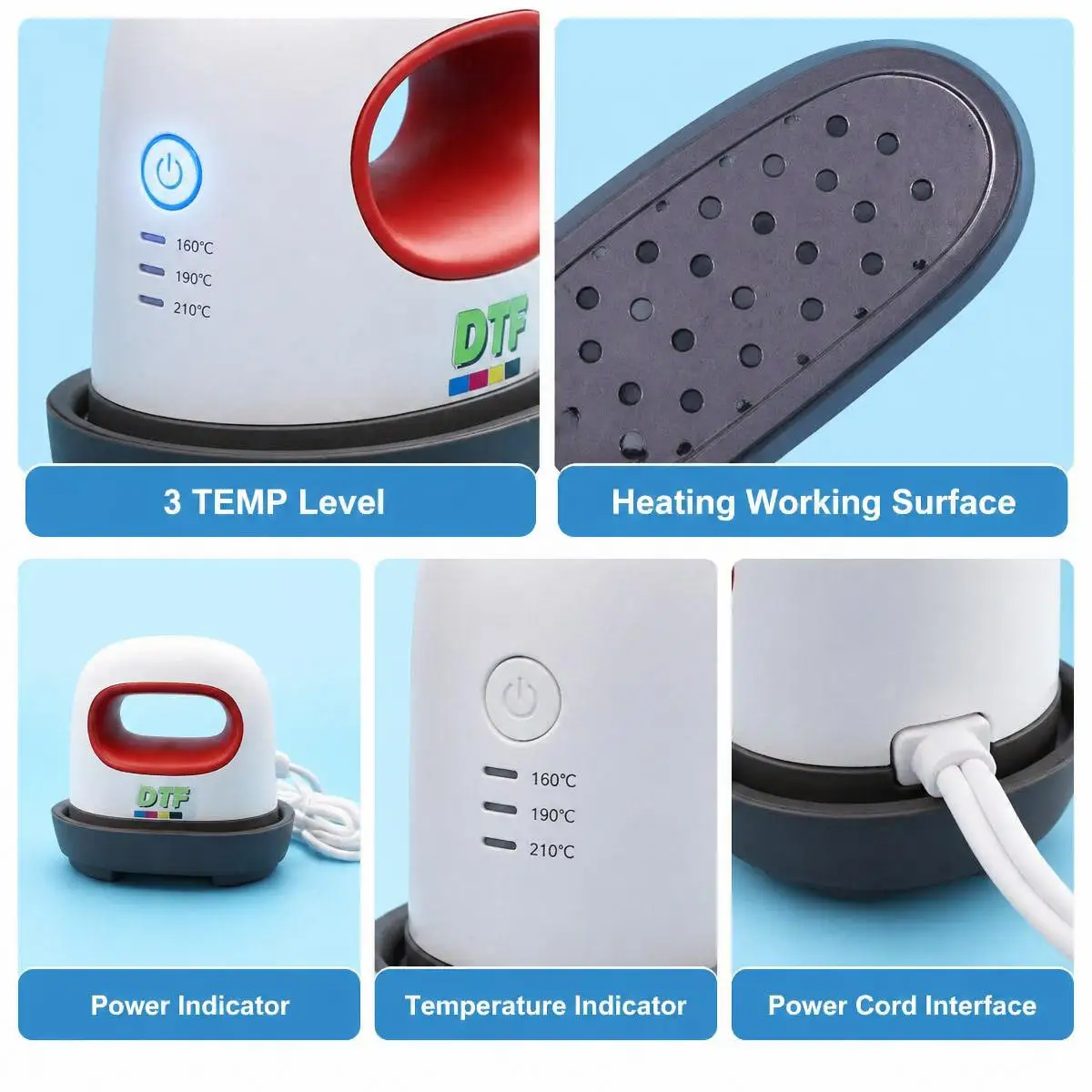 

High quality DTF Heat Press Portable Iron For Direct To Film Print Mini Heater DTF Film Ink Printing Garment Heat Transfer Print