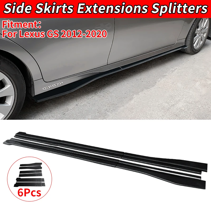 For Lexus GS 2012-2020 2018 Car Scratch Protector Exterior Accessories Side Skirts Extensions Bumper Door Lip Splitters Winglet