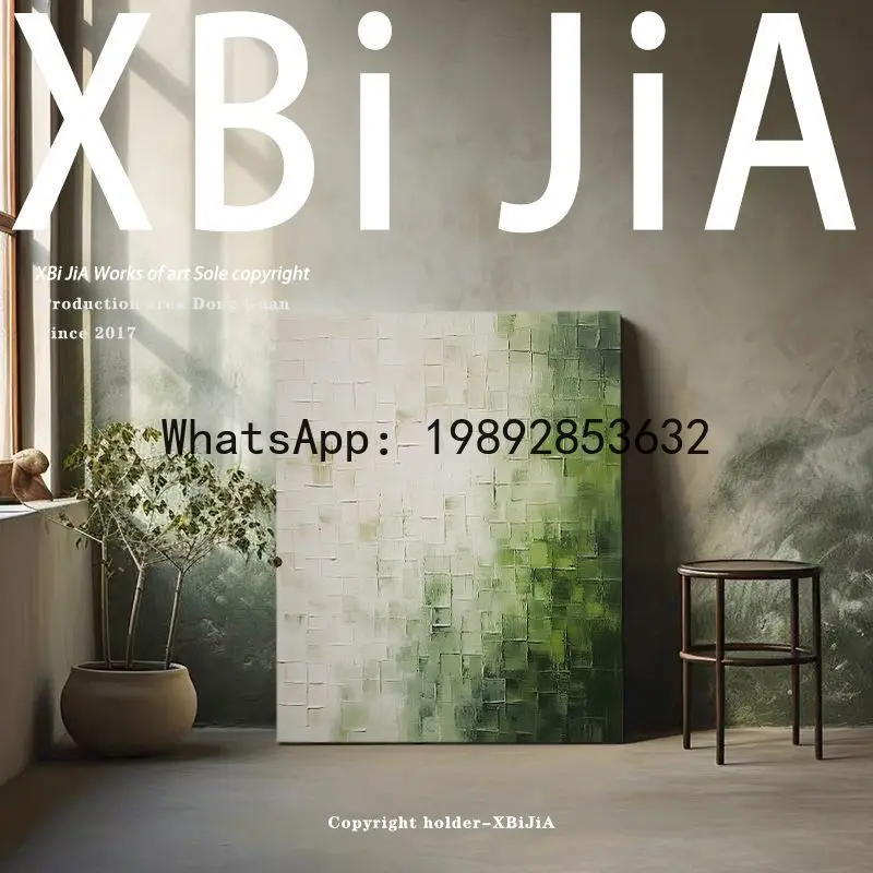 GH Hand-painted Oil Painting, Simple Abstract Textured Wall Art, Wabi-Sabi Style Living Room Decorative Painting view 2
