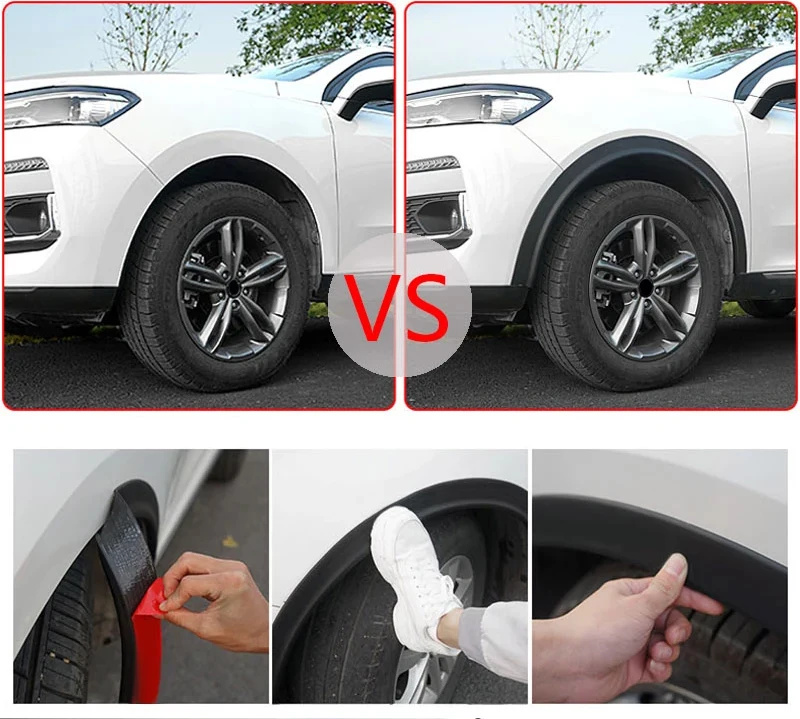 1,5 M Universal Auto Kotflügel Auto Rad Bögen Flügel Expander Arch Augenbraue Anti-kollision Streifen Kotflügel Schutz Abdeckung Dekoration – Detail 5