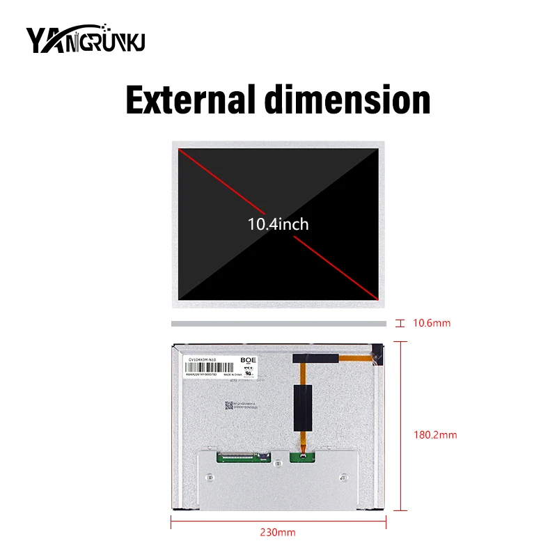 10.4 inch tft lcd display modules 30 pins LVDS interface 450 nits GV104X0M-N10 used industrial embedded