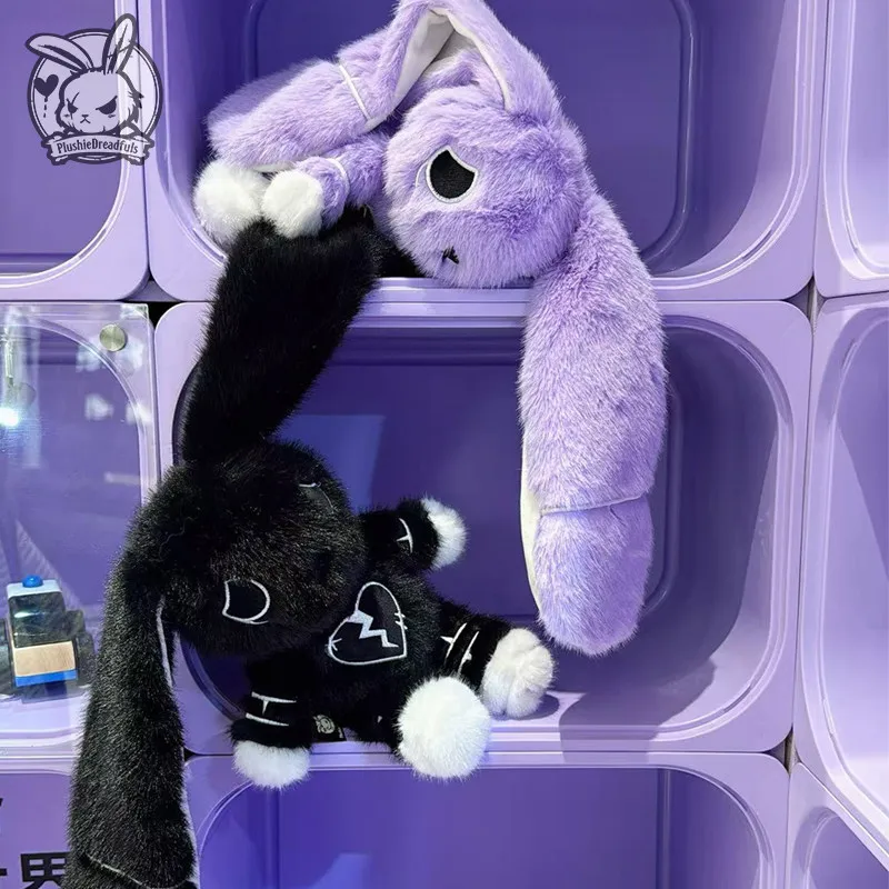 

Plushie Dreadfuls Depressed Rabbit Plushie Stuffed Doll Black Broken Heart Emo Plush Toy Home Decor Collectible Trendy Gifts
