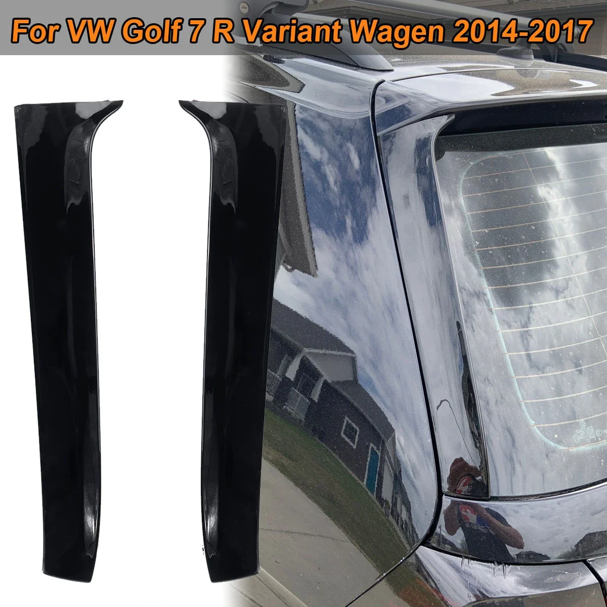 

For VW Golf 7 R Variant Wagen 2014 -2017 Rear Window Deflector Spoiler Side Splitter Canards Sticker Trim Cover Car Accessories