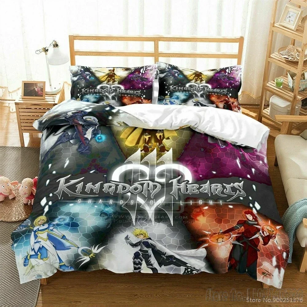 Kingdom Hearts 3D Cartoon Printed Duvet Cover Set HD Comforter Cover Bedclothes for Kids Bedding Sets Bedroom Decor