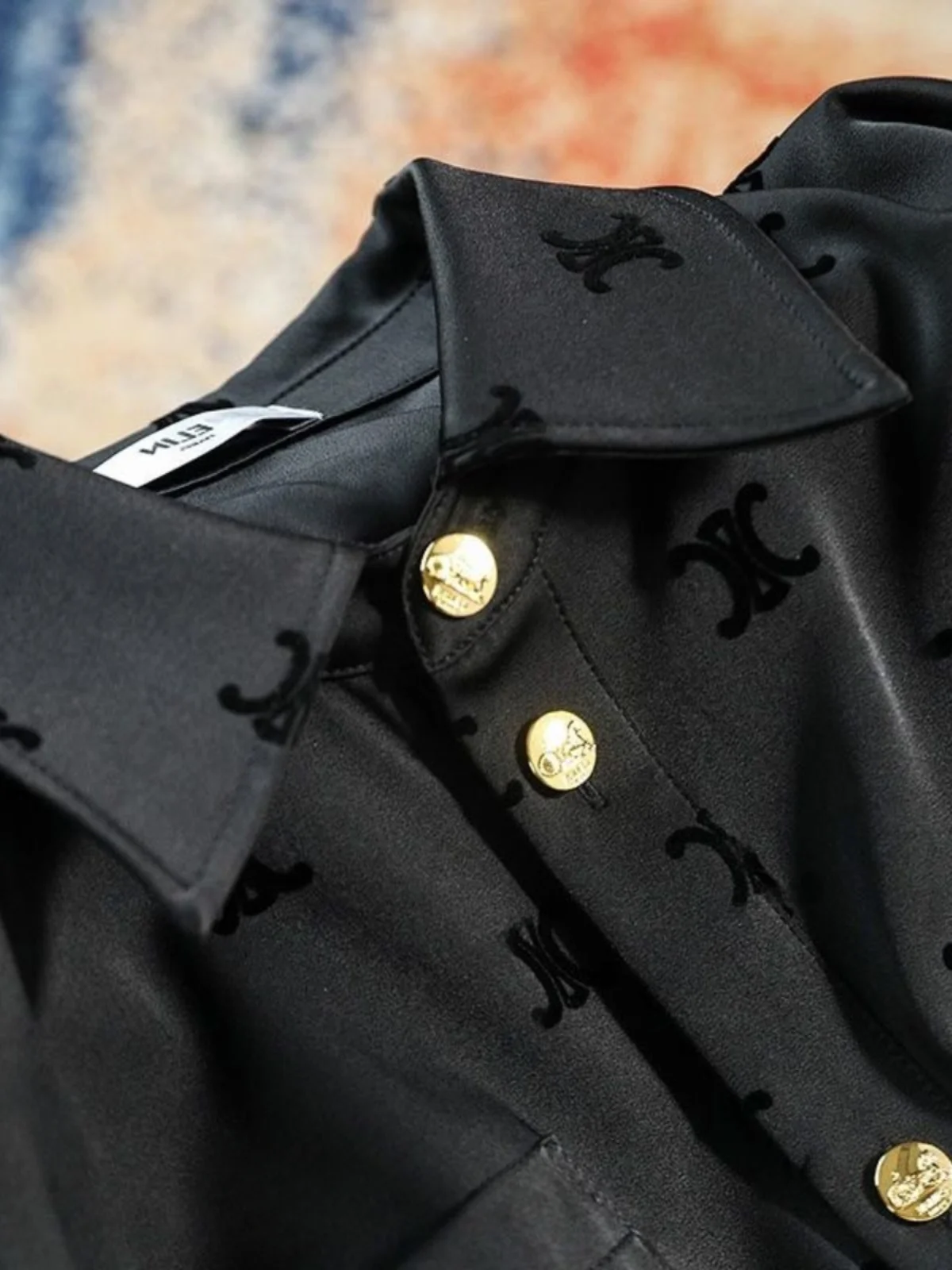 ربيع 2025 جديد الأوروبي الراقية فضفاضة مطبوعة طويلة Sve Bla irt المرأة Faionable طوق التخسيس الأعلى #3