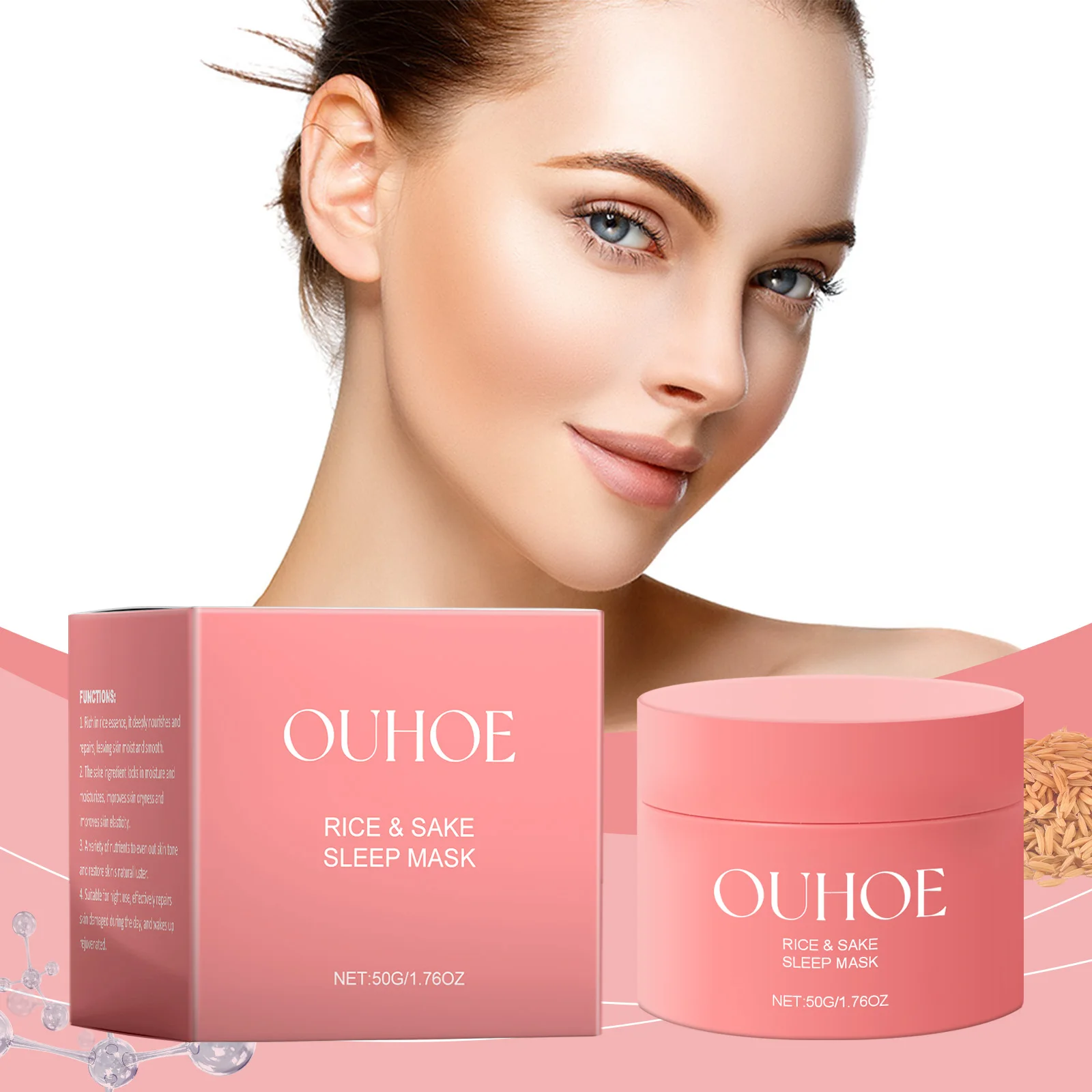Ouhoe Moisturizing Sleep Mask Brightens And Moisturizes Facial Skin Soft Make Skin Elasticity Even Skin Tone For All Skin Types