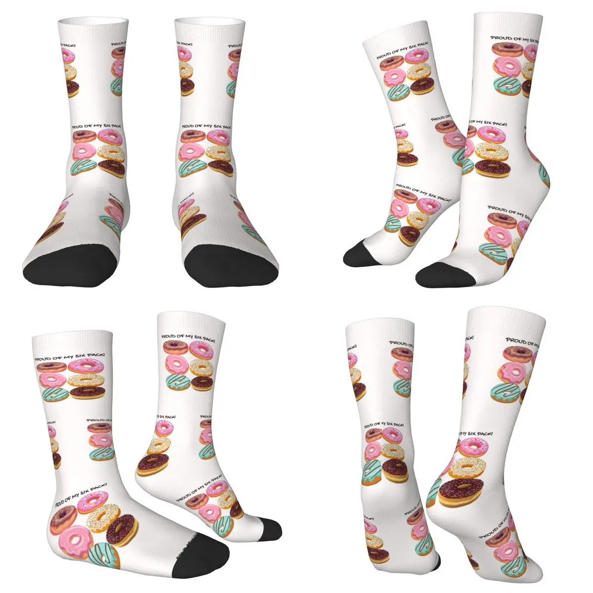 私の6パック腹筋が誇りに思っています。 ドーナツ 6 パック 2 靴下原宿高品質ストッキングオールシーズンロングソックスアクセサリークリスマスギフト