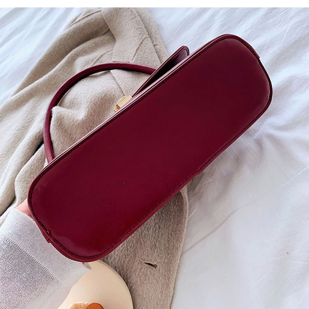 المرأة بلون حقيبة تحت الإبط مشبك معدني بولي Leather الجلود حقيبة كتف سعة كبيرة 2025 الخريف موضة تخفيف حقائب كروسبودي