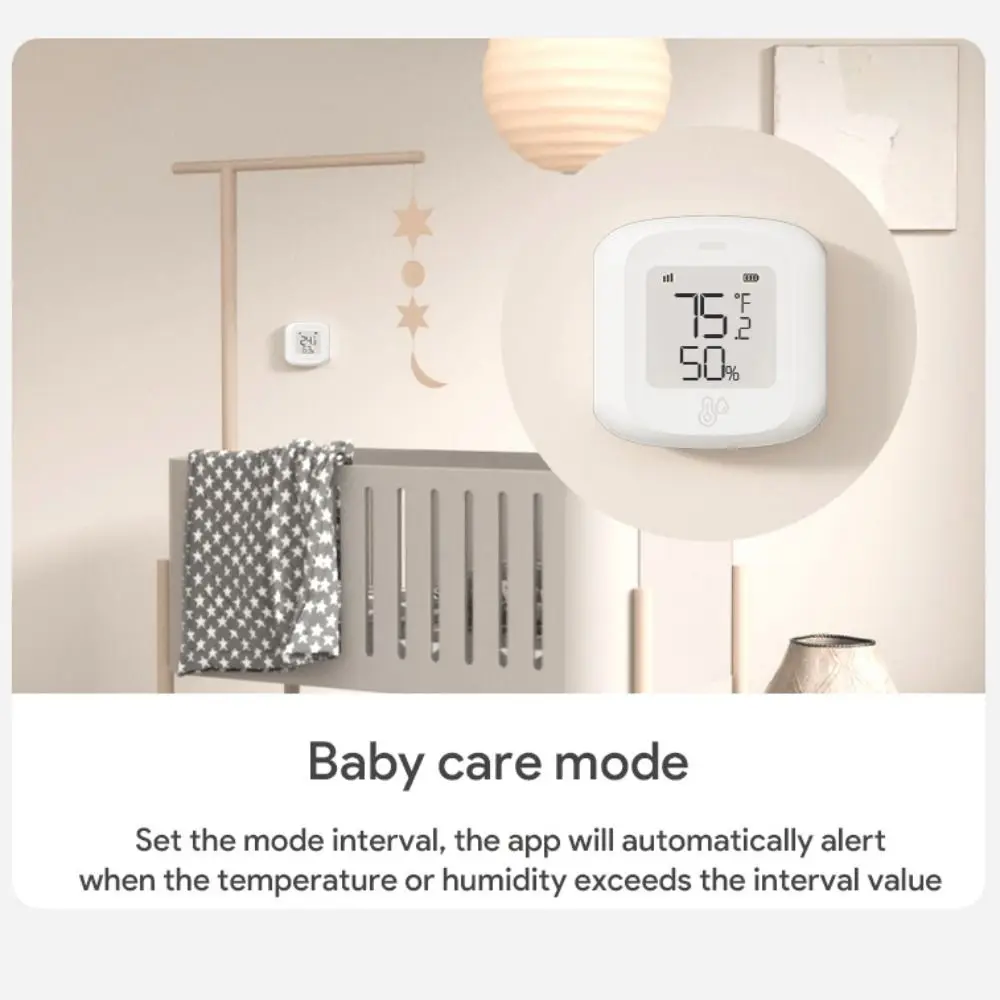 Smart WiFi Remote Temperature Humidity Sensor IP65 Waterproof Accurate Hygrometer Real-Time Monitoring Thermometer Garden