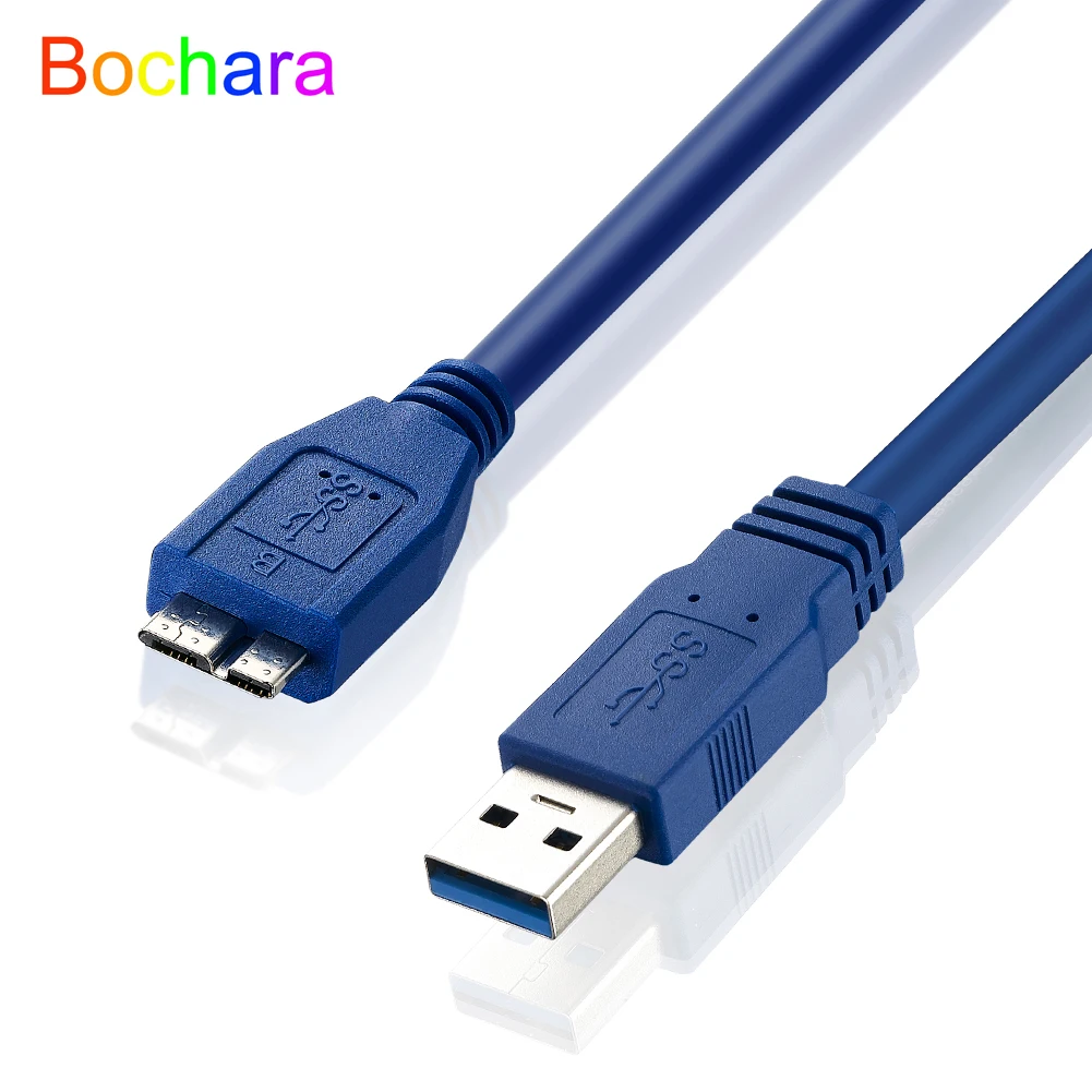 Bochara Micro USB 3.0 Data Cable USB 3.0 Type A Male to Micro B Male Foil+Braided Shielded 30cm 50cm 1m 1.5m 1.8m 3m