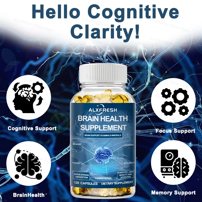 Nootropics Capsules for Memory Learning Ability Improve Concentration Mental Agility Brain Fight Aging Relieve Brain Fatigue
