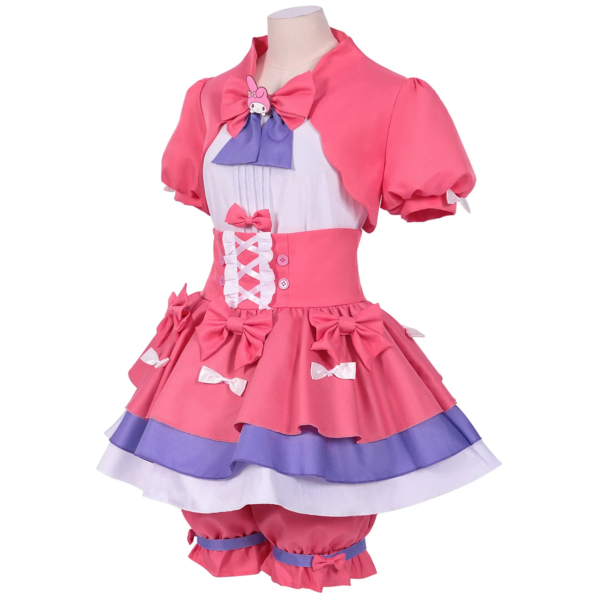 Costume de pom-pom girl avec perruque pour femme, jeu de cosplay, uniforme de jeu, robe de lolite rose, tenues de jeu de rôle, Halloween et carnaval