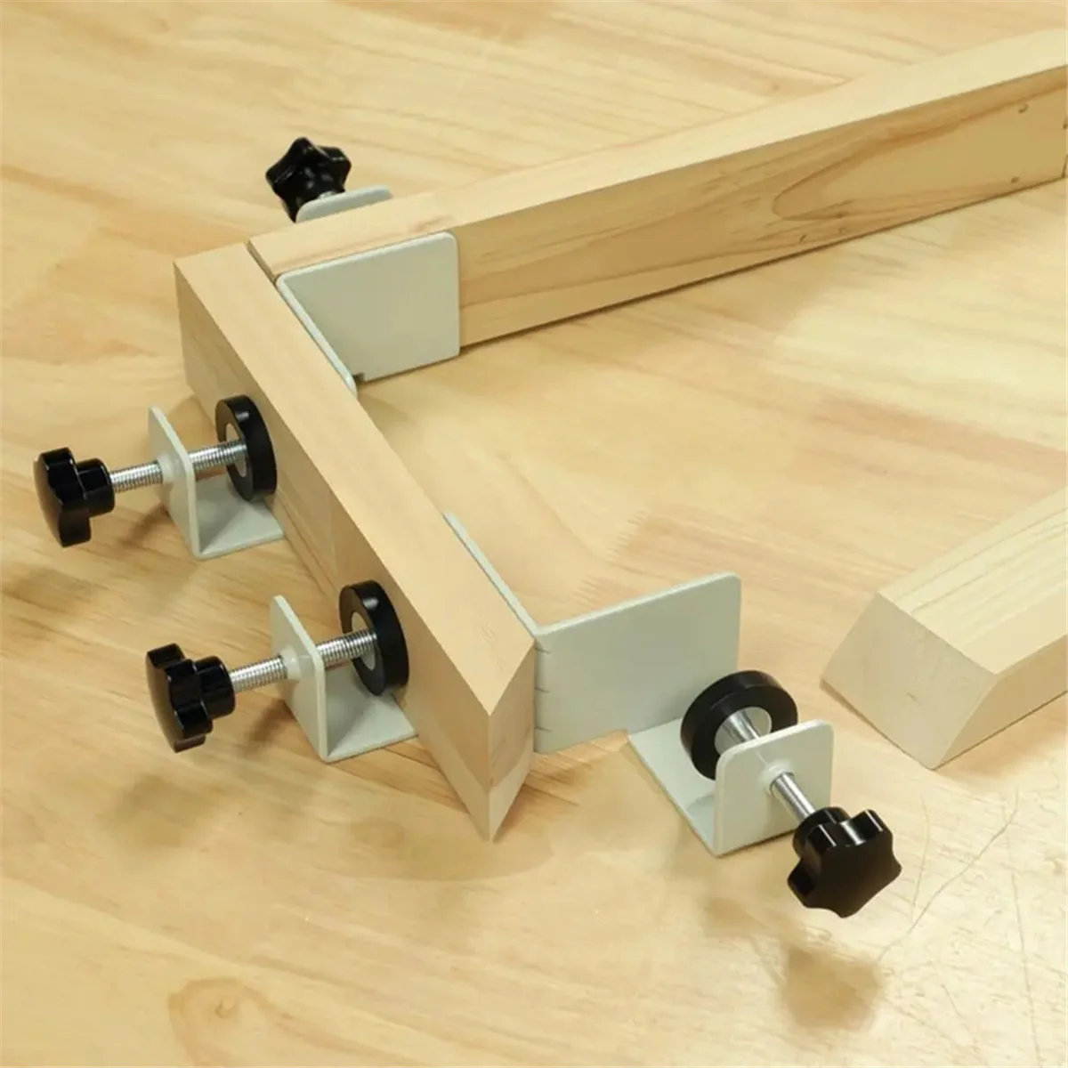 SEMOIC Right Angle Clamp 90 Degree 2 Pieces Corner Clamps T-Shaped Positioning Squares Clamping Tool with Adjustable Swing Jaw