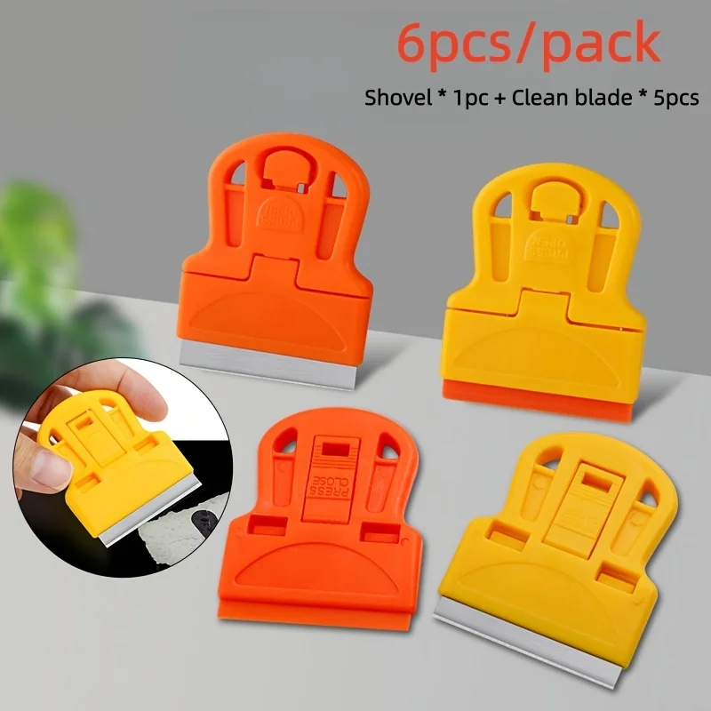6pcs/pack oil stain cleaning shovel, tile gap cleaning brush