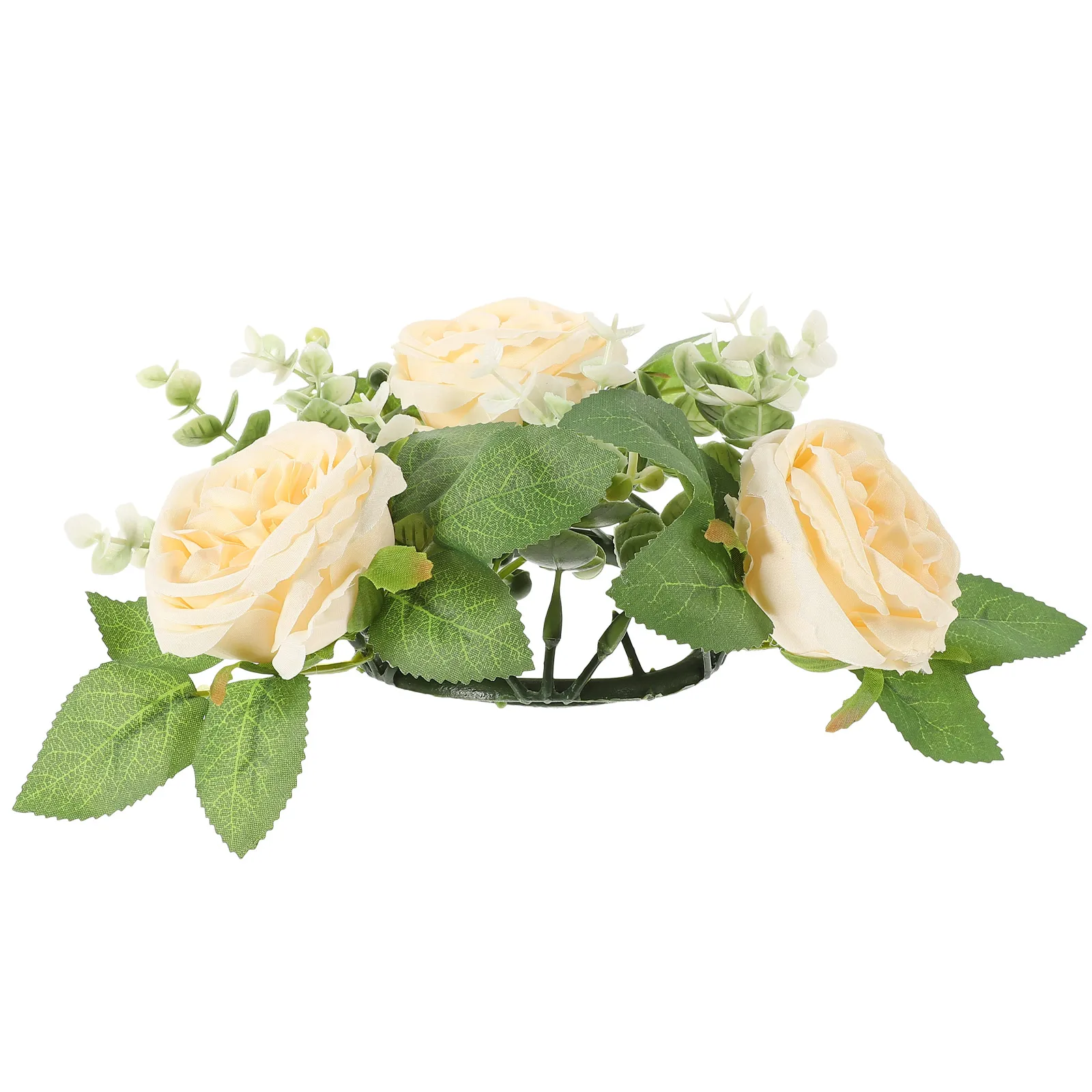 

Artificial Wreath Ring Red Petals for Pillars Wedding Layout Home Decor Floral DecorationsWinter Holiday Party