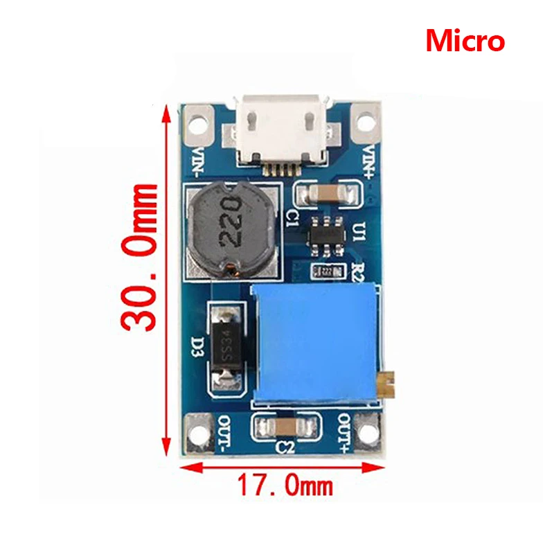 1PCS MT3608 DC-DC 스텝 업 컨버터 부스터 전원 공급 장치 모듈 부스트 스텝 업 보드 최대 출력 28V 2A