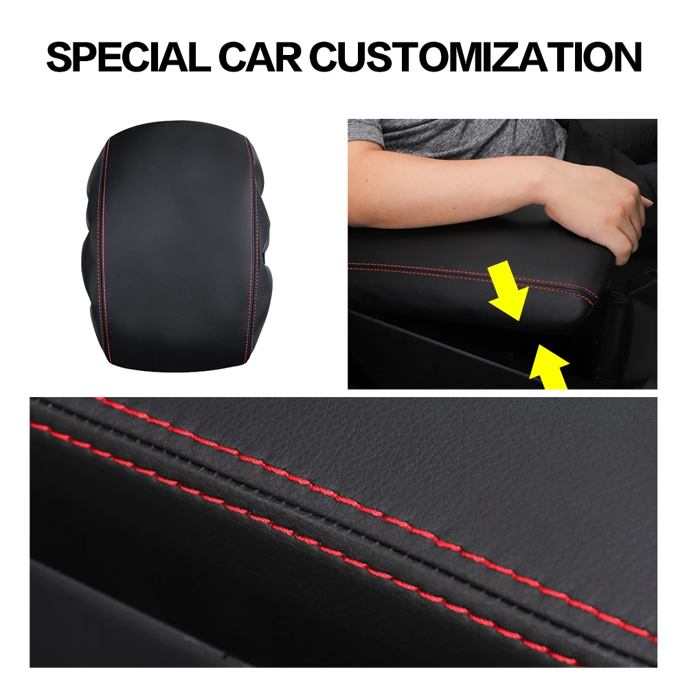 New PU Leather Car Armrest Box Center Console Lid Armrest Cover Car Accessories For Mazda 3 2019 2020 2021 2022