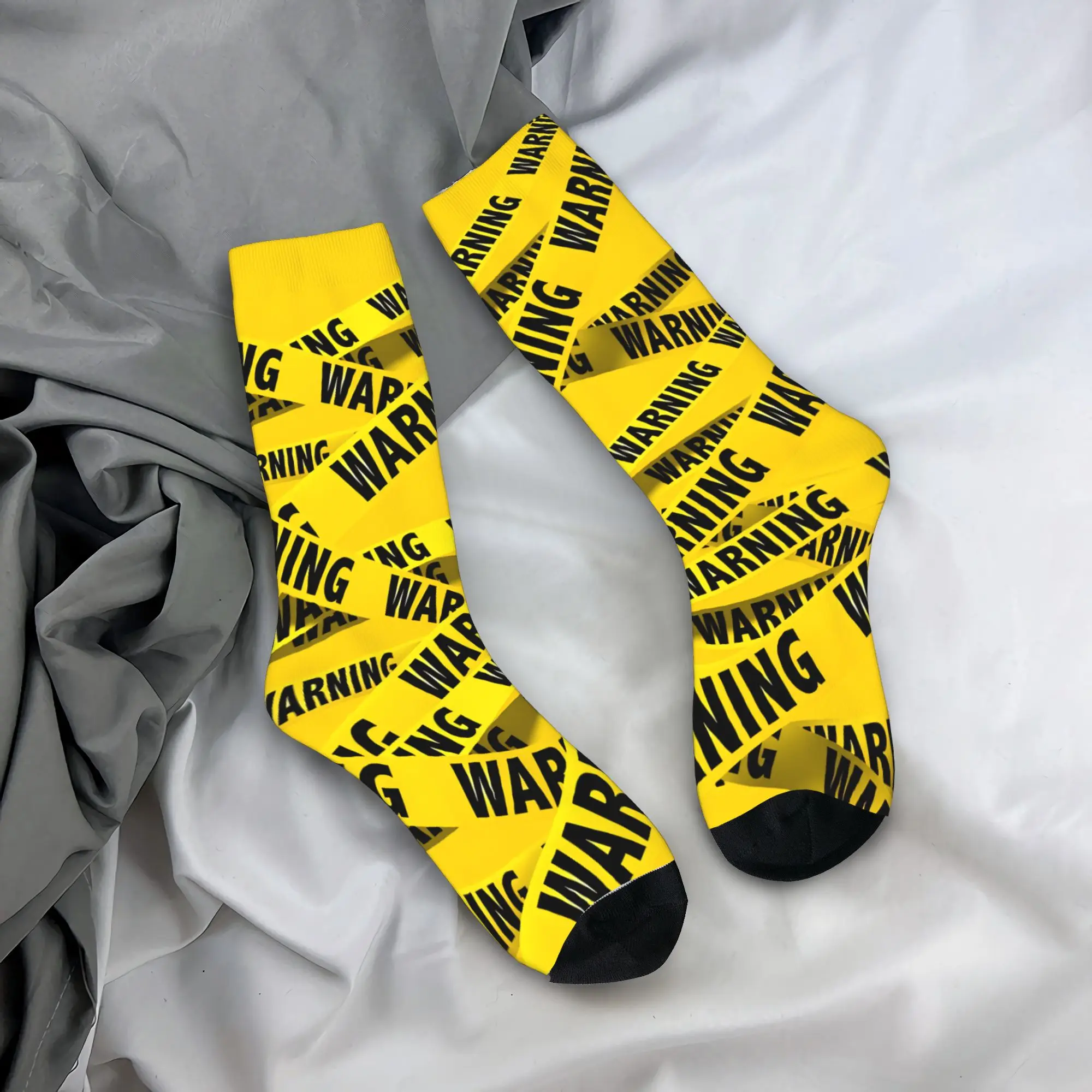 

Adults Men Socks Warning Line Stockings Spring Novelty Soft Breathable Socks Design Climbing Anti Skid Socks