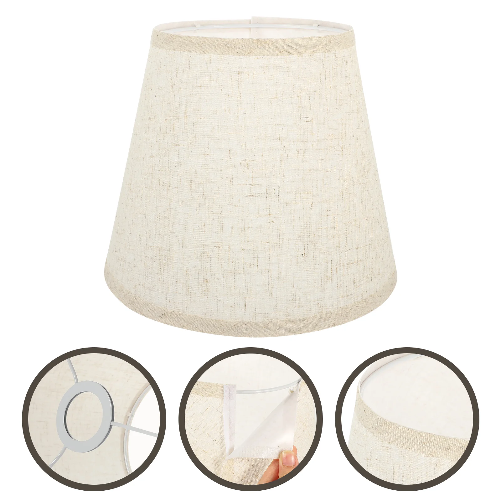 

Fabric Lampshade E27 Cloth Cover Replacement Bedside Table Floor Black Pendant Light Simple Elegant Linen Soft Lighting Bedroom