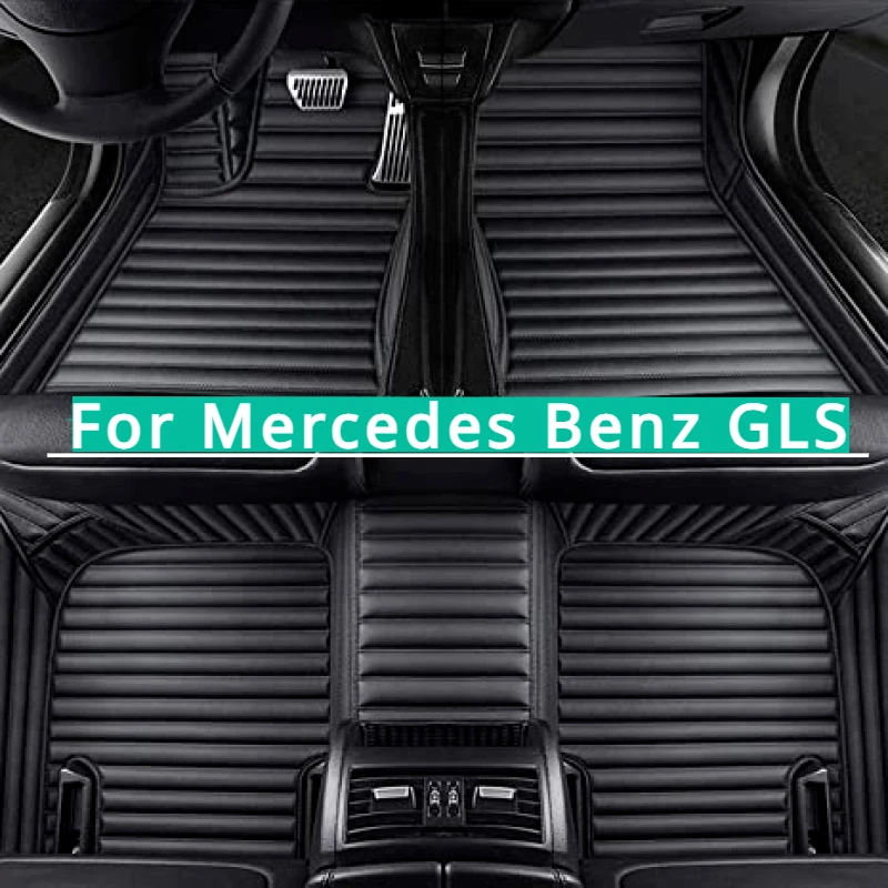 

Custom Car Floor Mats For Mercedes Benz GLS 2015-2018-2024 Waterproof Interior Accessories Rubber Auto leather Carpet Rugs Foot