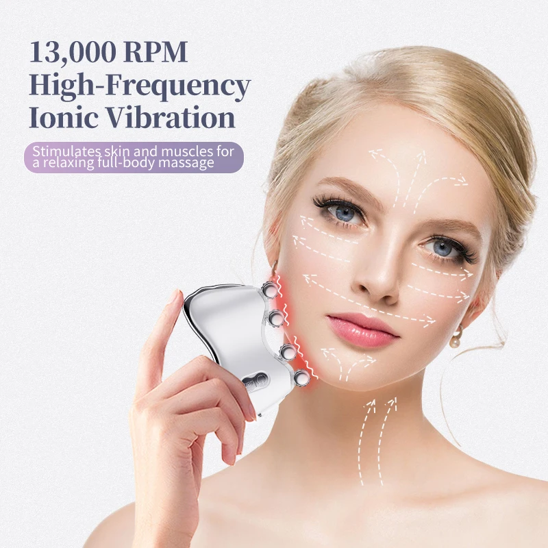 Electric Metal Face Roller Massager 5 Color Vibration Heating Guasha Roller Beauty Personal Care Products