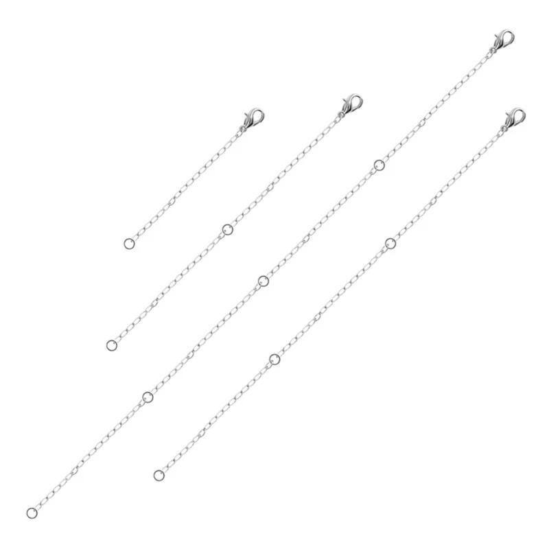 4 Piece Chain Extension Flexible Necklace and Bracelet Lengthener Accessory C1FC