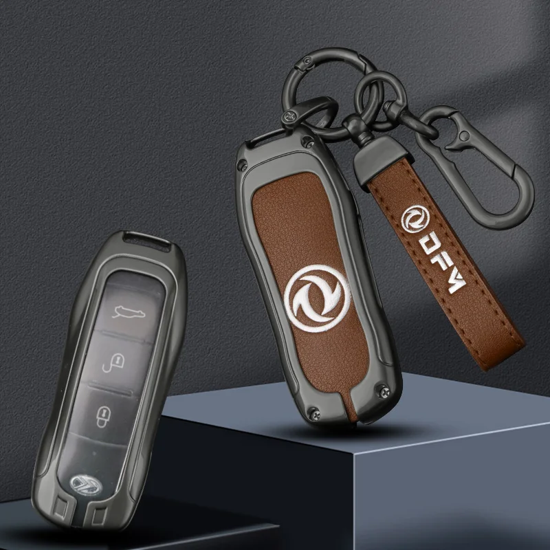 Автомобильный Дистанционный ключ из сплава и кожи, чехол-брелок для Dongfeng Fengguang DFSK Glory 580 Fengon Ix5 Ix7 Seres 3 5 Sf5 2021-2024