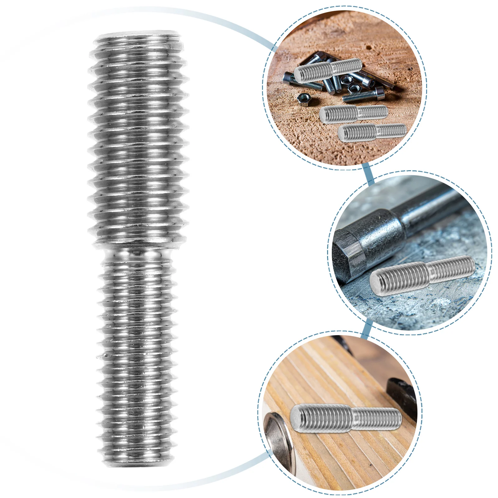 

10pcs Stainless Steel Thread Reducer Adapters Double End Conversion Screws Bolts M8X20 To M10X20 niture Hardware Connector