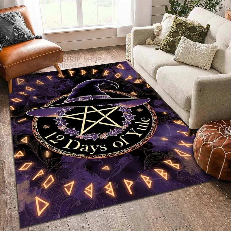 15 Sizes Wizard Hat Pentagram Pattern Carpet for Living Room Bedroom Sofa Home Decor Non-slip Floor Mat Luxury Gift