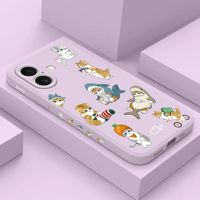 

Greedy Cat Phone Case For iPhone 16 16e 15 14 13 12 11 X XR XS Plus Pro Max Mini Silicone Cover