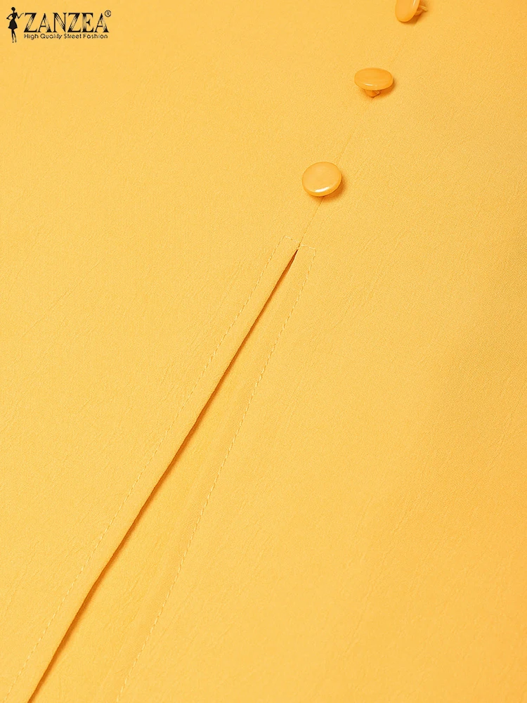 ZANZEA Damen-Midikleider mit lässigem Schlitz am Saum, 2023, Sommer, O-Ausschnitt, kurze Ärmel, Stickerei, Blumenmuster, A-Linie, Robe, Femme, Tagskleidung, Vestidos