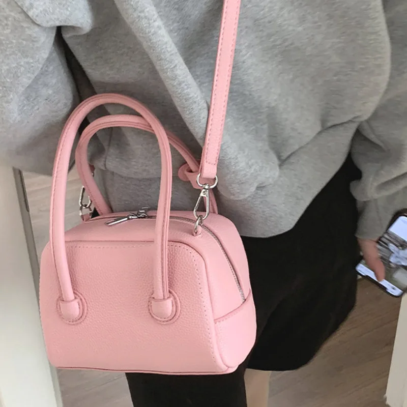New Mini Pink Fashion Bag For Literary Women's Travel Simple And Versatile Horizontal Single Shoulder Crossbody Small Square Bag