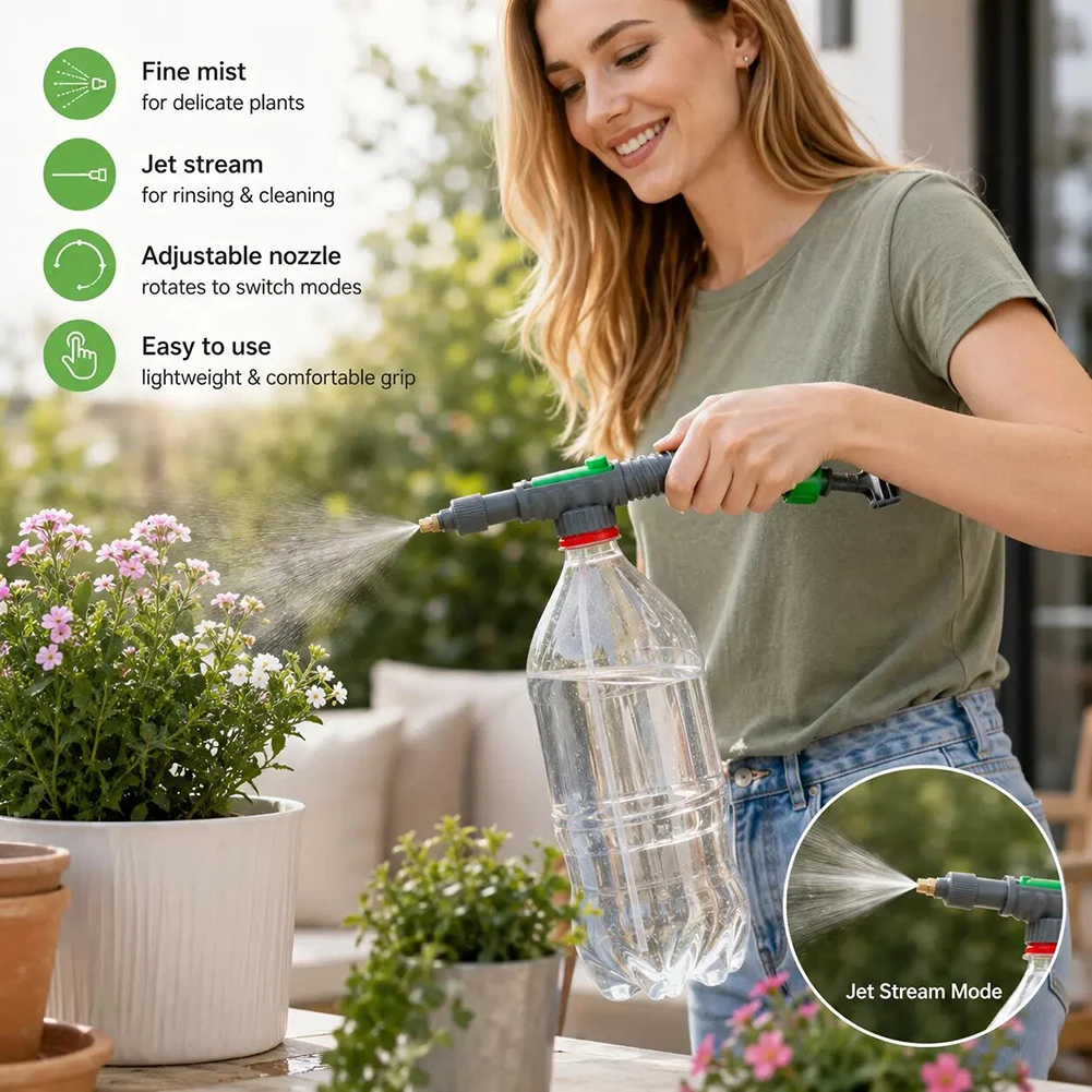 Handheld Portable Sprayers High-Control Garden Triggers Bottle Sprayers Adjustable Mist & Water Column Modes Outdoor Gardening