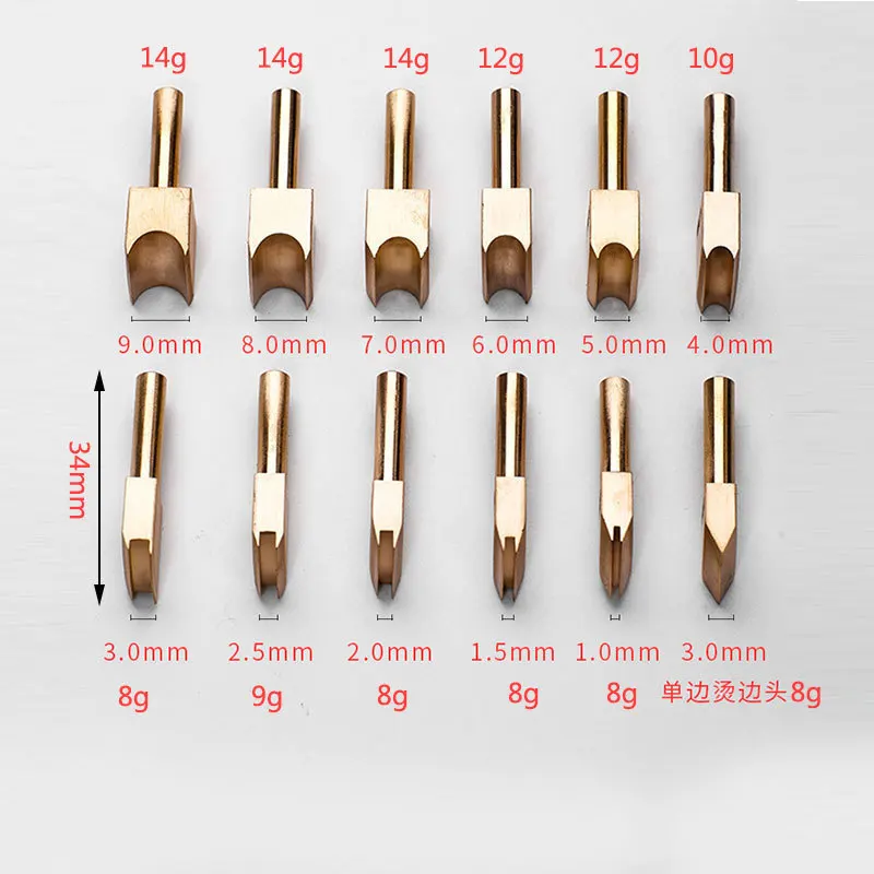 Leather Electric Brass Solder Soldering Iron Tip To Burn The Edge Leather Craft Press Edge Sealing Machine Line Pyrography Tool