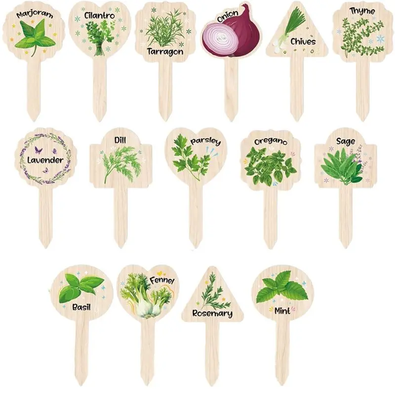 Waterproof Garden Markers-15 Pack Plant Label Signs, Plant Tags For Outdoor Garden, Plant Labels With Names-AC17